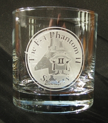 F-4 Society 11 Ounce Heavy Etched Printed Cocktail Glass  