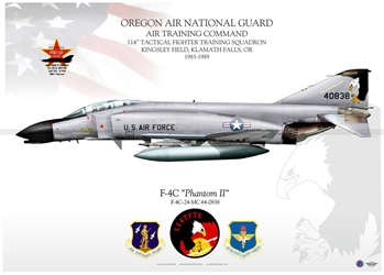 Color Litho - F-4C Oregon ANG, 114 TFS A/C #64-0838, 1 MIG Kill  