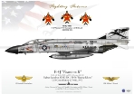 Color Litho - USN F-4J Showtime 100 "Cunningham/Driscoll" 3 MIG Kills - 1972 